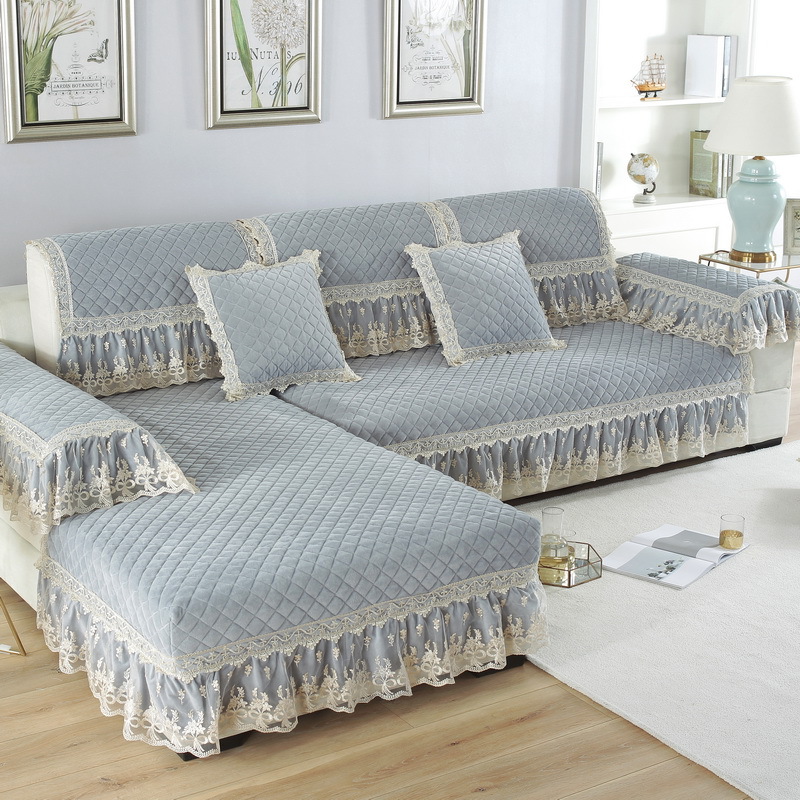

Sofa Cover Supersoft Thickened Anti-skid Pad Quilting Sofa Cover Match Solid Skirt