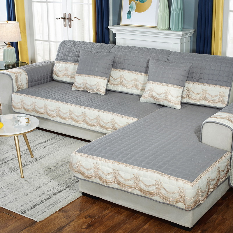 

Sofa Cover Art Lace Stitching Sofa Cushion Simple Hyundai Non-slip Living Room Sofa Cover Universal